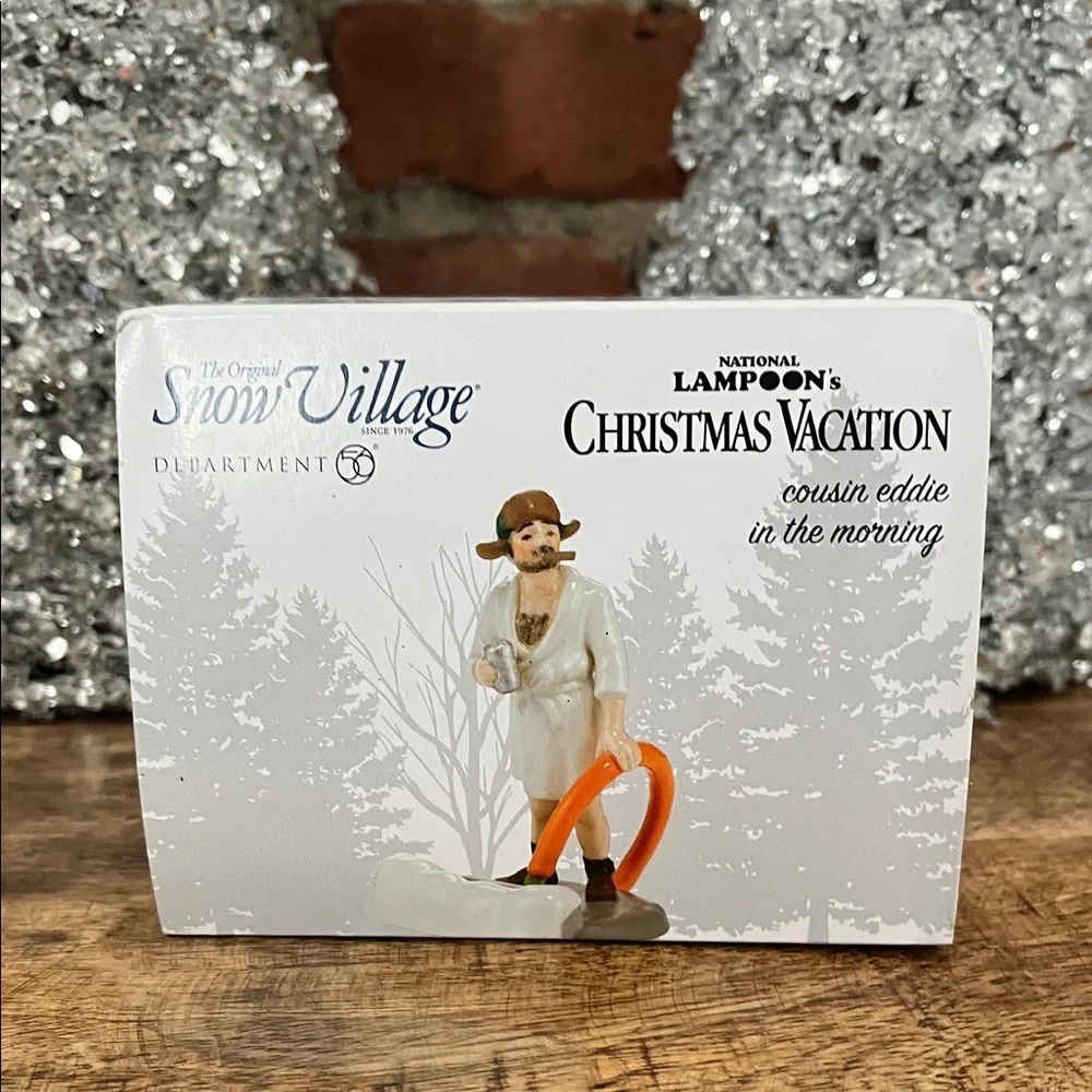 Department 56 Christmas Vacation Cousin Eddie Figurine in White and Orange
